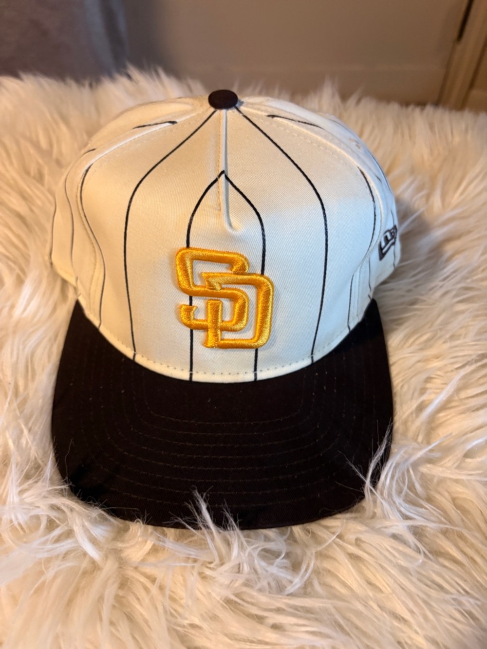 San Diego Padres Pinstripe Baseball Cap with Gold SD Logo